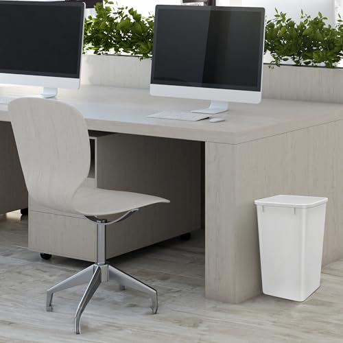Rev-A-Shelf Double Pullout Garbage Trash Cans for Kitchen Cabinets, 35 Qt - color: White, style: 2 Pack