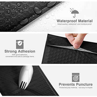 Metronic Bubble Mailers 6x10 Inch 100 Pack Black Opaque Padded Envelopes - color: Black, size: 6x10" 100PC