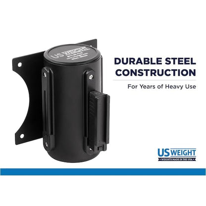 US Weight U2501 Wall Mount with Retractable Belt – 13' Black - color: Black, size: 13'