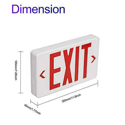 LED Emergency Exit Sign, Universal Mount OSHA Compliant - color: Red, size: 1 Pack