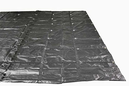 Mytee Products 24' x 30' Flatbed Trailer Steel Machinery Tarp with 8 FT Drop - Heavy Duty Black 18 Oz Vinyl Waterproof Tarp for Truck/Trailers to Protect Cargo from Wind, Rain, Snow and Sun - size: 24' x 30' (8' Drop)
