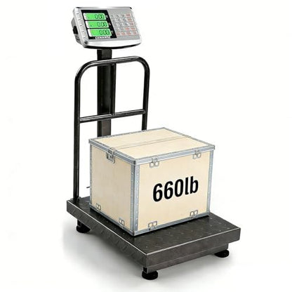 660lb Industrial Platform Scale, Foldable, Double-Sided Display