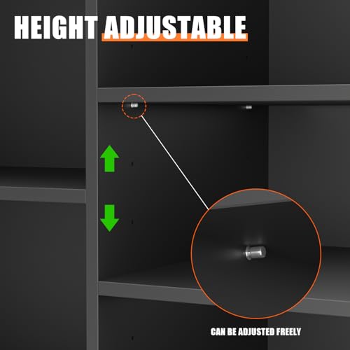 48”W * 20”D * 38”H - Cash Wrap Wood Counter - Black Register Counter with 3 Heights Adjustable Shelf - color: Black, size: 4 FT