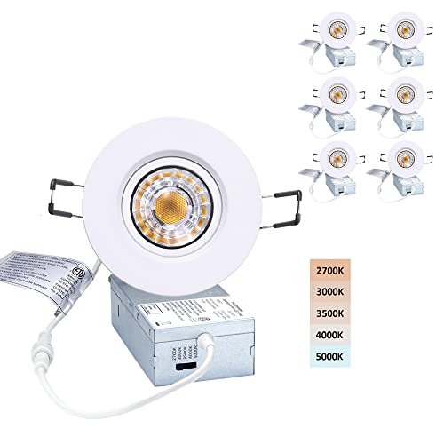 POPANU 3 Inch Gimbal LED Recessed Lights 6 Pack,Adjustable Downlight, White - color: White, size: 3 Inch