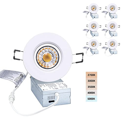 POPANU 3 Inch Gimbal LED Recessed Lights 6 Pack,Adjustable Downlight, White - color: White, size: 3 Inch
