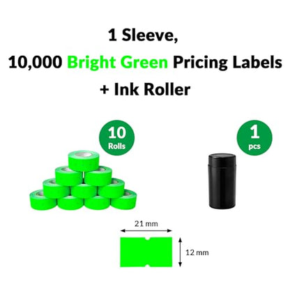 NATURALABEL 10,000 Bright Green Price Gun Labels (Blank) - color: Bright Green