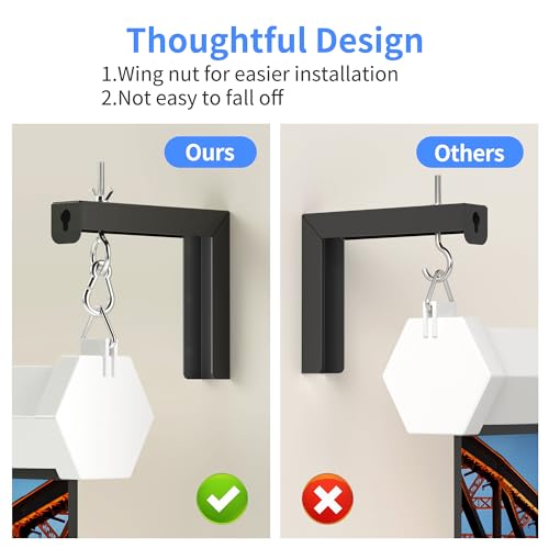 XINLEI Universal Projector Screen Wall Mount L-Brackets Hanging Ceiling Mount, 6 inch Adjustable Extension with Hook for Home Projector and Movie Screens, Hold up to 66 lbs, Black PRL003B - color: Black
