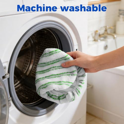 Masthome Microfiber Flat Mop,16" Head with 5 Washable Pads - color: Green Extra Large