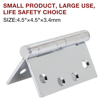 TDCHINGES Heavy Duty Door Hinges 4.5 Inch x 4 1/2" Polished Chrome Square - color: Polished Chrome, size: 1 Pack