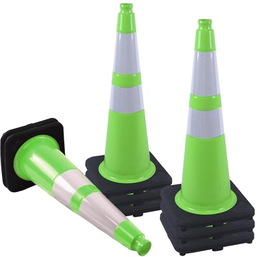 OrangeStar 8 Pack 28" Traffic Safety Cones, Green Cones Construction Cones - color: Green, size: 28in