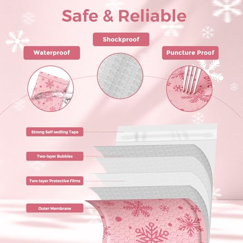 Metronic Bubble Mailers 8.5x12 Inch 40 Pack Snowflake Cute Bubble Envelopes - color: Snowflake, size: 8.5x12" 40PC