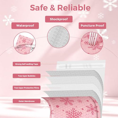 Metronic Bubble Mailers 8.5x12 Inch 40 Pack Snowflake Cute Bubble Envelopes - color: Snowflake, size: 8.5x12" 40PC