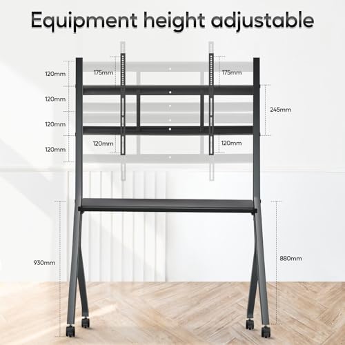 Interactive Whiteboard Portable Stand for 55"-86" Smart Board, Four Lockable Wheels, Sleek Design for The Modern Office or Classroom - size: 55-86 Inch