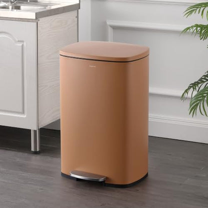 happimess Connor 2-Piece Iron Trash Can, Clay Rose - color: Clay Rose