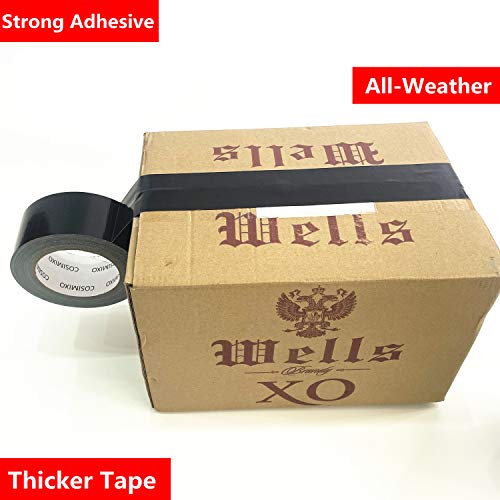 COSIMIXO 5-Pack Black Heavy Duty Duct Tape, 2 inches x 30 Yards, Strong, Flexible, No Residue, All-Weather and Tear by Hand - Bulk Value for Repairs, Industrial, Professional Use - color: Black, size: 5-Pack 2" x 30yds