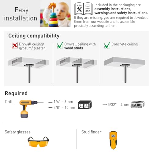 Barkan 38'' Long White TV Ceiling Mount, 13-65 inch Full Motion - 3 Movement Flat/Curved Screen Bracket Holds up to 88lbs, Telescopic Height Adjustment, Fits LED OLED LCD - color: White, size: White