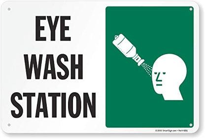 SmartSign "Eye Wash Station" Sign | 12" x 18" Aluminum - color: 12" x 18" Aluminum