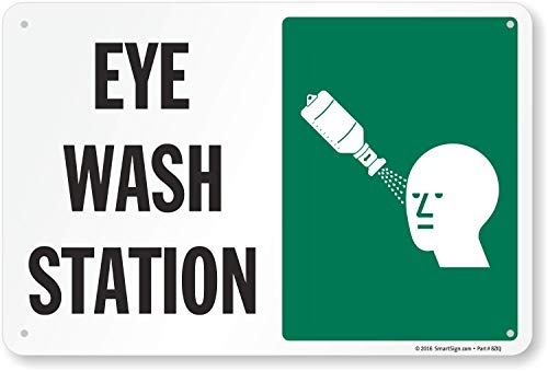 SmartSign "Eye Wash Station" Sign | 12" x 18" Aluminum - color: 12" x 18" Aluminum