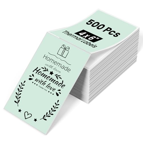 Phomemo 4x6 Thermal Labels for Shipping Label Printer 500PCS Water/Oilproof - color: Green, size: 4x6*500