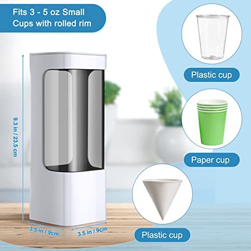Chengu 2 Pcs Wall Mounted Bathroom Cup Dispenser for 3-5 oz Cups, White - color: White