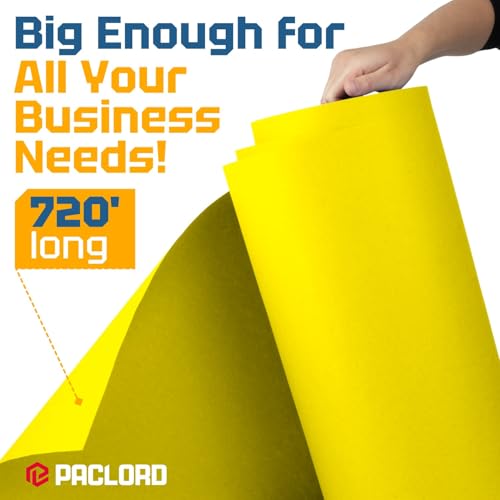USA Made 18" x 8640" (720 ft) Yellow Kraft Paper Roll, Large Size - color: Yellow, size: 1 Roll