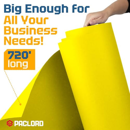 USA Made 18" x 8640" (720 ft) Yellow Kraft Paper Roll, Large Size - color: Yellow, size: 1 Roll