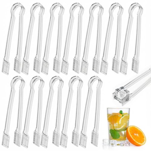 12 Pack Clear Small Serving Tongs For Buffet - Mini Plastic Tongs For Ice, Candies, Hot And Cold Food - Small Tongs For Appetizers For Parties, Holidays And Gatherings