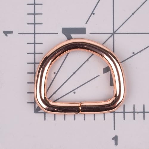 Country Brook Design - Welded D-Rings (3/4 Inch) - color: Rose Gold, size: 10 (Pack of 1)