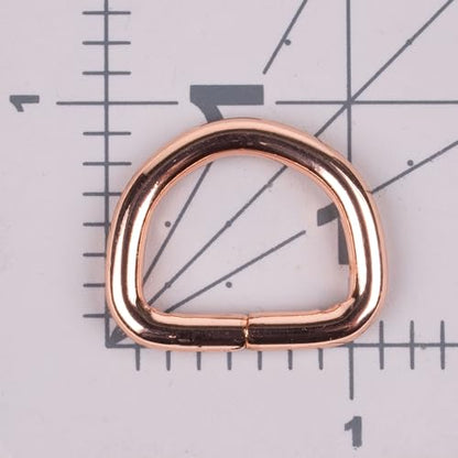Country Brook Design - Welded D-Rings (3/4 Inch) - color: Rose Gold, size: 25 (Pack of 1)