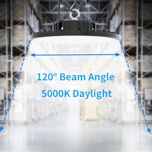 150W UFO High Bay LED Shop Lights, 6 Pack, 21000 LM, 5000K, AC110-277V