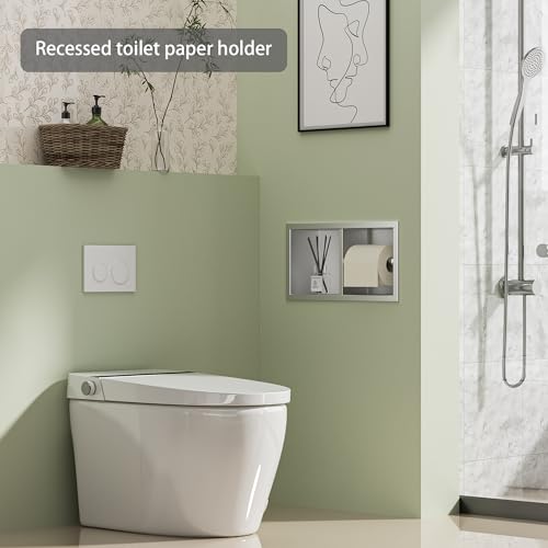 Neodrain Brushed Recessed Toilet Paper Holder,for Standard/Mega Roll - color: Brushed