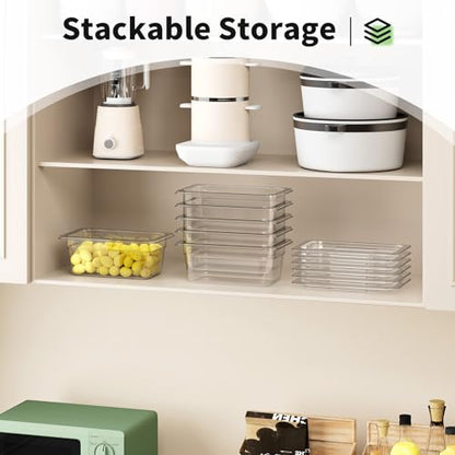 1/4 4'' 6 Pack Plastic Food Pans With Lids - color: 1/4 4"6 Pack