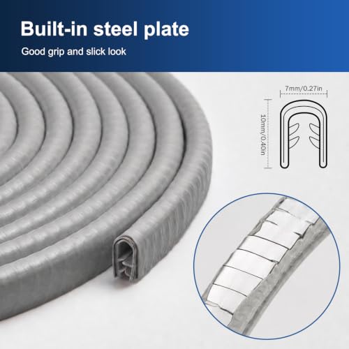 Car Door Edge Guards 64Ft(20M) Universal Rubber U Shape Edge Trim, Gray - color: Gray, size: 64 ft
