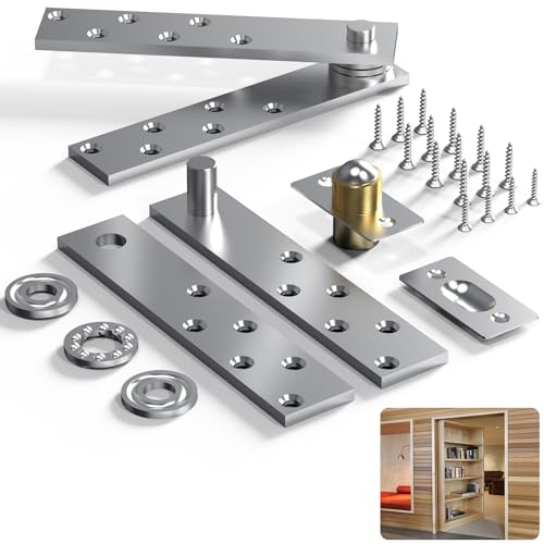 Door Pivot Hinge, Hidden Door Hinge for Wood Secret Door - color: Silver2