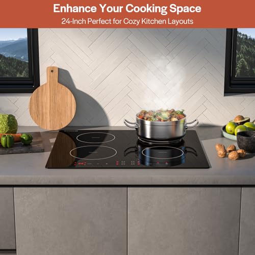 Empava Ease 24“ Induction Cooktop 4 Burner, Drop-in, Hardwired - size: 24 Inch