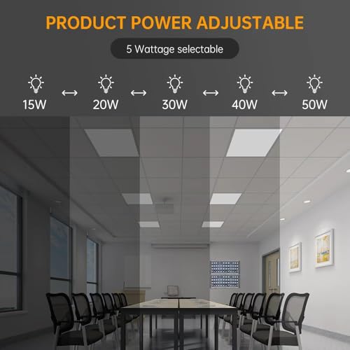 2x2ft LED Flat Panel Light with Microwave Sensor Base Ready, 2PK - style: 2x2 Fixture Only