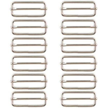 pson 12PCS 2Inch Metal Tri-Glide Slide Buckles, Rectangle Adjustable Webbing Slider for Purse, Fasteners, Strap, Backpack, Gym Bag, Leather craft Bag(Silver) - color: Silver