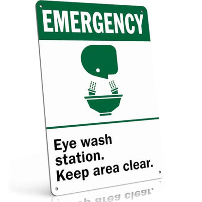 Emergency Eye Wash Station Metal Sign 8 x 12 Inch