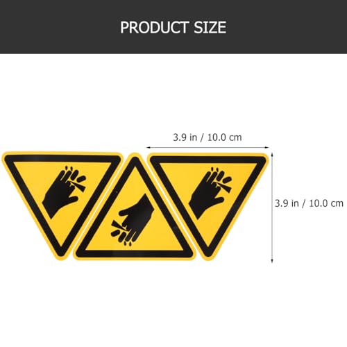 ARTIBETTER Anti-Cutting Hand Labels 3-Pack Self-Adhesive Caution Stickers 3.93X3.93 Inch Waterproof Safety Warning Signs for Industrial Machine Protection