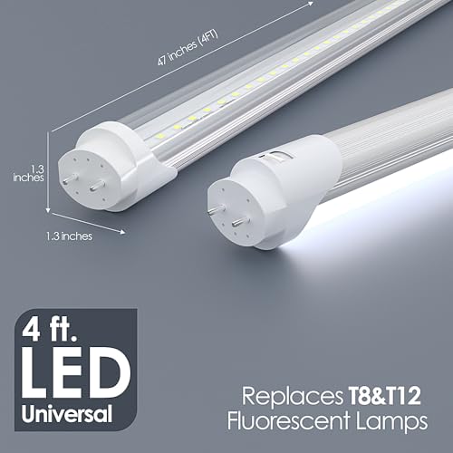 4FT T8 LED Tube Lights 25-Pack, 22W 3000LM 6000K Ballast Bypass - color: 6000k(cold White), size: 25 Count (Pack of 1)