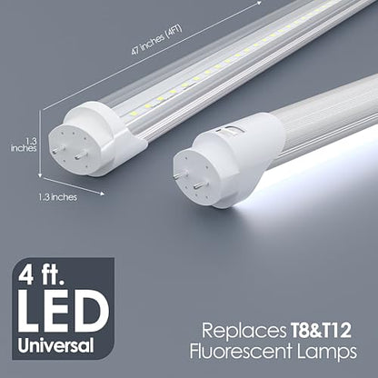4FT T8 LED Tube Lights 25-Pack, 22W 3000LM 6000K Ballast Bypass - color: 6000k(cold White), size: 25 Count (Pack of 1)
