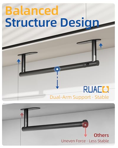 RUACQ Paper Towel Holder Under Cabinet, Stainless Steel, Matte Black - color: Matte Black, size: Standard - Oval