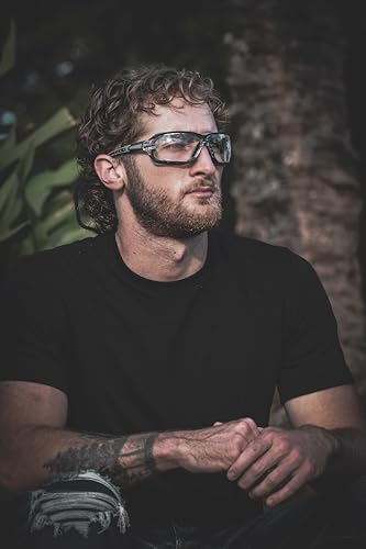 Birdz Gasket Motorcycle Riding & Sports Safety Glasses ANSI z87.1 Rated Black w/Orange Gasket Frame & Clear Lenses