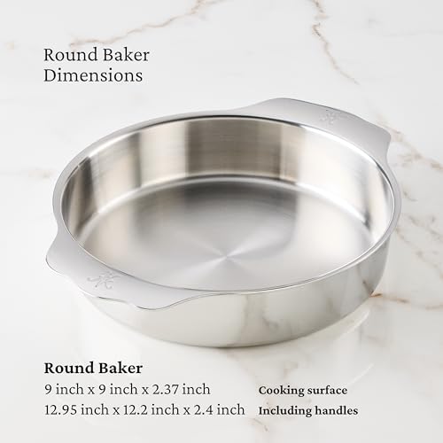 Hestan OvenBond Provisions - Tri-Ply Stainless Steel Round Baker 9" Diameter - size: Medium
