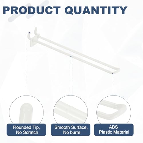 uxcell 20 Pcs Pegboard Hooks 8 Inch Durable Plastic Pegboard Display Hooks - size: 8 Inch