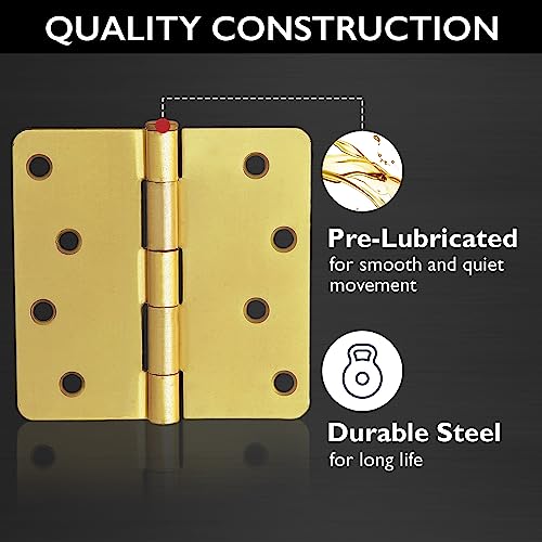Design House Interior Door Hinge, 4", Satin Brass - color: Satin Brass