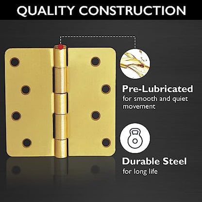 Design House Interior Door Hinge, 4", Satin Brass - color: Satin Brass