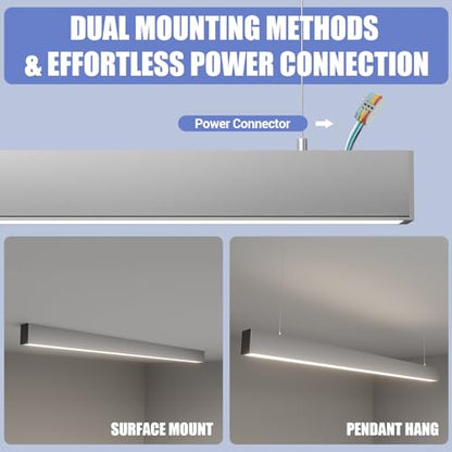 4FT LED Linear Lights 50/45/40/35/30W Up and Down Light,3/4/5000K 4Pack - color: Silver, size: 4FT4P
