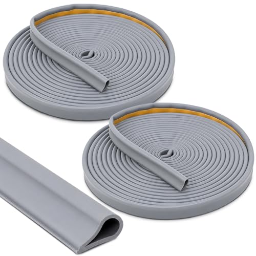2 Pcs Adhesive Fire/Smoke Door Gasket Seal, 0.5" W X 0.25" H X 20' L, Grey - color: Gray, size: 0.5" W X 0.25" H X 20' L