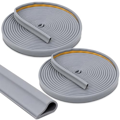 2 Pcs Adhesive Fire/Smoke Door Gasket Seal, 0.5" W X 0.25" H X 20' L, Grey - color: Gray, size: 0.5" W X 0.25" H X 20' L